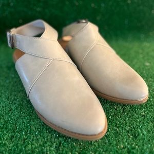 Women’s Massini Buckle Cut Out Ankle Strap Slip On Shoes with memory foam